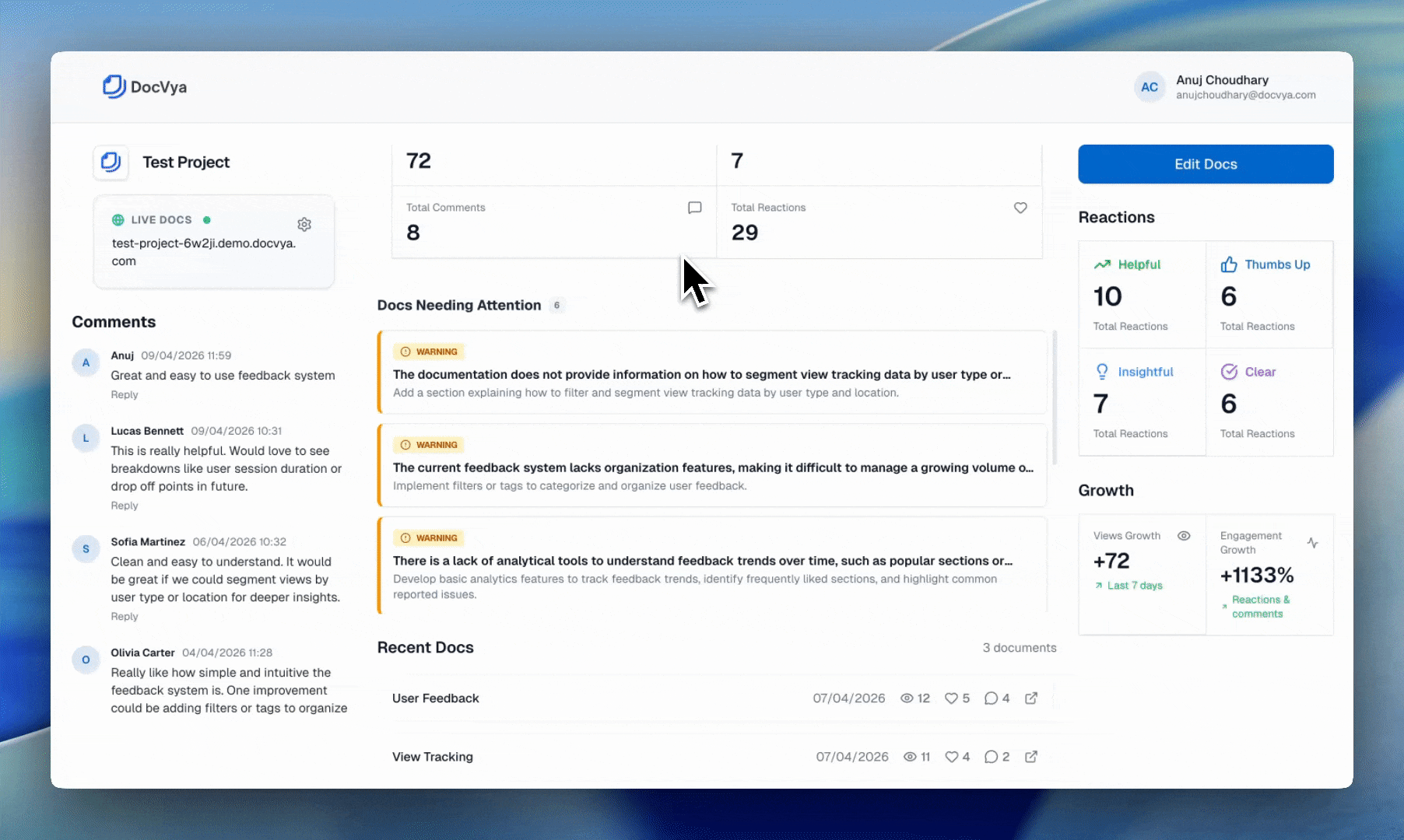 Improve Docs with AI Insights demo